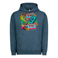 Pigment Midnight Navy 90's country cassette tapes Urban Hoodie - Zillion Design Studio