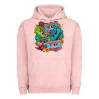 Pigment Salmon 90's country cassette tapes Urban Hoodie - Zillion Design Studio