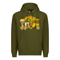 Army Green frog coffee cups Premium Hoodie - Zillion Design Studio