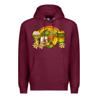 Burgundy frog coffee cups Premium Hoodie - Zillion Design Studio