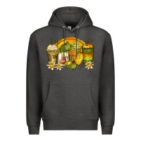 Charcoal Heather frog coffee cups Premium Hoodie - Zillion Design Studio