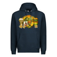 Navy frog coffee cups Premium Hoodie - Zillion Design Studio