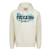 Oatmeal Heather it's freezing season winter Premium Hoodie - RanaPortraitStore