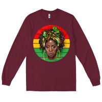 Burgundy black women Long Sleeve Tee - BarkalooDesign