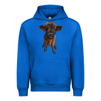 Cobalt highland cow calf Urban Hoodie - RanaPortraitStore