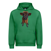 Emerald highland cow calf Urban Hoodie - RanaPortraitStore