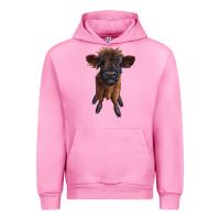Fuchsia Pink highland cow calf Urban Hoodie - RanaPortraitStore