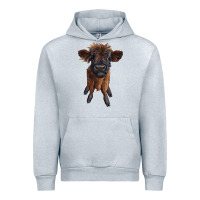 Heather Grey highland cow calf Urban Hoodie - RanaPortraitStore