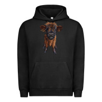 Pigment Black highland cow calf Urban Hoodie - RanaPortraitStore