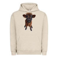 Pigment French Oak highland cow calf Urban Hoodie - RanaPortraitStore