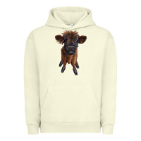Pigment Pistachio highland cow calf Urban Hoodie - RanaPortraitStore