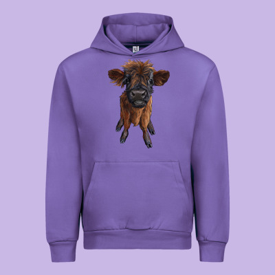 Highland Cow Calf Urban Hoodie Designed By Ranaportraitstore