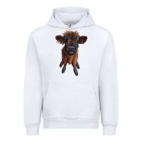 White highland cow calf Urban Hoodie - RanaPortraitStore