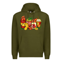 Army Green crawfish coffee cups Premium Hoodie - Zillion Design Studio