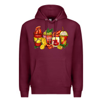 Burgundy crawfish coffee cups Premium Hoodie - Zillion Design Studio