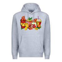Heather Grey crawfish coffee cups Premium Hoodie - Zillion Design Studio