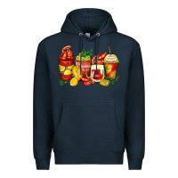 Navy crawfish coffee cups Premium Hoodie - Zillion Design Studio