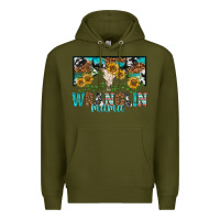Army Green wranglin mama Premium Hoodie - texasbilliewilder