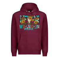 Burgundy wranglin mama Premium Hoodie - texasbilliewilder