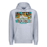 Heather Grey wranglin mama Premium Hoodie - texasbilliewilder