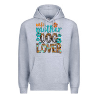 Heather Grey wife mother dog lover with paws Premium Hoodie - texasbilliewilder