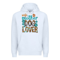 White wife mother dog lover with paws Premium Hoodie - texasbilliewilder