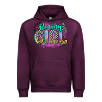 Mauve Wine racing girl Urban Hoodie - Zillion Design Studio