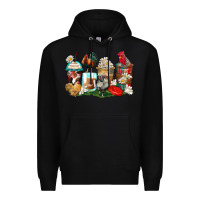 Black rooster coffee cups Premium Hoodie - Zillion Design Studio