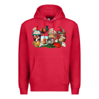 Cardinal rooster coffee cups Premium Hoodie - Zillion Design Studio