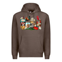 Coffee rooster coffee cups Premium Hoodie - Zillion Design Studio