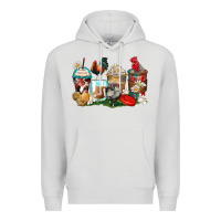 Dove Grey rooster coffee cups Premium Hoodie - Zillion Design Studio