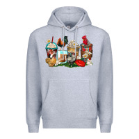 Heather Grey rooster coffee cups Premium Hoodie - Zillion Design Studio