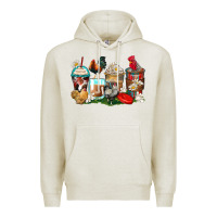 Oatmeal Heather rooster coffee cups Premium Hoodie - Zillion Design Studio