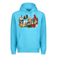 Ocean Blue rooster coffee cups Premium Hoodie - Zillion Design Studio