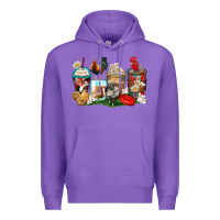 Purple rooster coffee cups Premium Hoodie - Zillion Design Studio