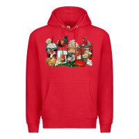 Red rooster coffee cups Premium Hoodie - Zillion Design Studio