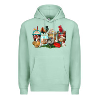 Seafoam rooster coffee cups Premium Hoodie - Zillion Design Studio