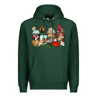 Sports Green rooster coffee cups Premium Hoodie - Zillion Design Studio