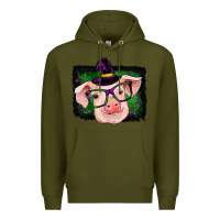 Army Green pig halloween Premium Hoodie - RanaPortraitStore
