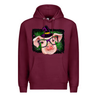 Burgundy pig halloween Premium Hoodie - RanaPortraitStore