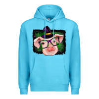Ocean Blue pig halloween Premium Hoodie - RanaPortraitStore