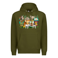 Army Green goats coffee cups Premium Hoodie - Zillion Design Studio