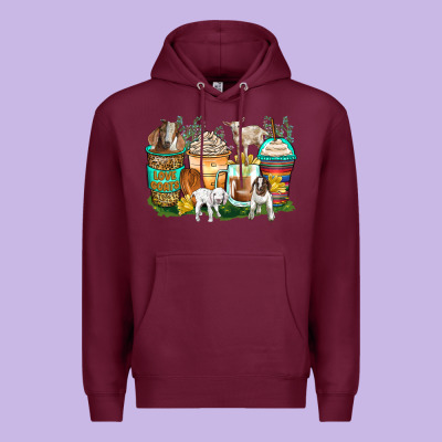 Goats Coffee Cups Premium Hoodie Designed By Zillion Design Studio