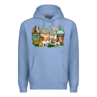 Colony Blue goats coffee cups Premium Hoodie - Zillion Design Studio