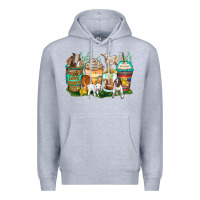 Heather Grey goats coffee cups Premium Hoodie - Zillion Design Studio