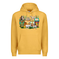 Mustard goats coffee cups Premium Hoodie - Zillion Design Studio
