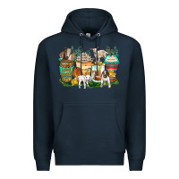 Navy goats coffee cups Premium Hoodie - Zillion Design Studio