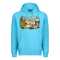 Ocean Blue goats coffee cups Premium Hoodie - Zillion Design Studio