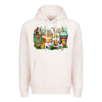 Pale Pink goats coffee cups Premium Hoodie - Zillion Design Studio