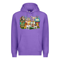 Purple goats coffee cups Premium Hoodie - Zillion Design Studio